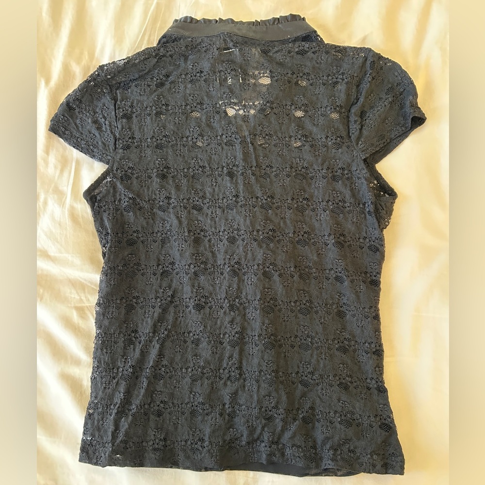 Alfani Women's Black Lace Button-Down Blouse - Picture 8 of 8